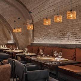 Woven Pendant Light Boho Chandelier, Rattan Pendant Lights Kitchen Island, Farmhouse Pendant Lighting with Hand Woven Wicker Shade, Boho Chandelier Light Fixtures Ceiling Hanging Light