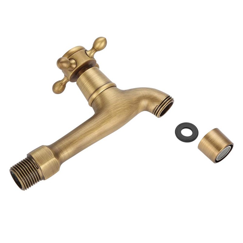 European Classic Mop Pool Faucet Wall Mounted Single Cross Handle