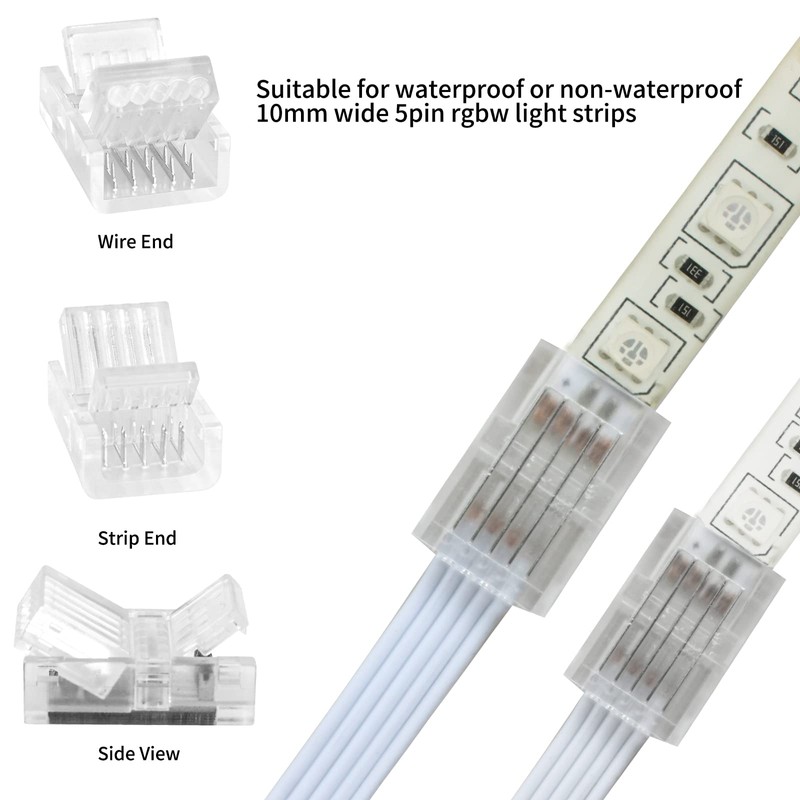 RGBZONE 32.8ft 5 Pin RGBW Extension Cable Wire and 5