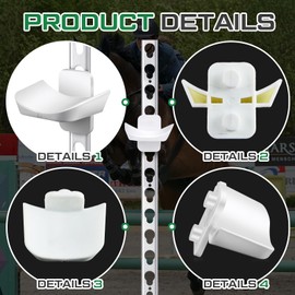 Abbylike 10 Pcs Competition Pinless Jump Cups Jump Cue Quick Adjust Height, No Lost Pins and Lightweight Durable for Only Pinless Track Systems for Hobby Horse Jumper Equestrian Activities (White)