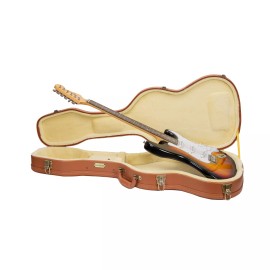 Crossrock Wooden Case for Telecaster and Stratocaster Style Electric Guitars