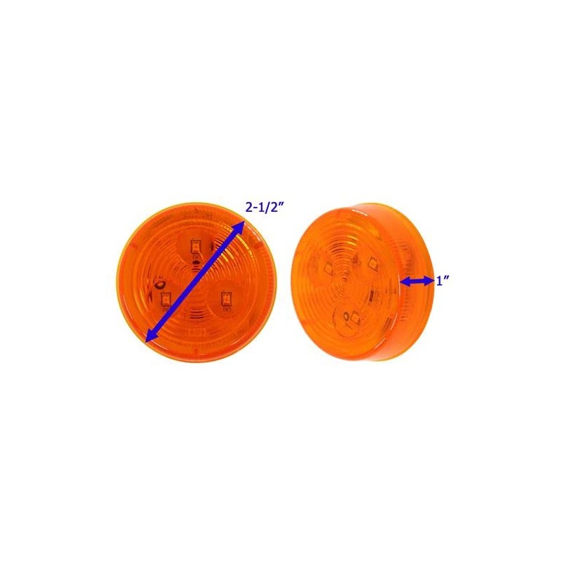 Optronics 2 1/2" Round Amber 3 Diode LED Marker Clearance