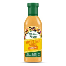 Walden Farms Queso Street Taco Sauce 12oz. Bottle - Creamy and Flavorful, Vegan, Paleo and Keto Friendly, Non-Dairy Milk Substitute - Perfect Taco Salads, Burritos, Rice Bowls and Many More
