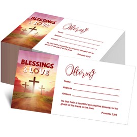 Woanger 500 Count Tithes and Offering Envelopes for Church Donation Envelope Bill Size Checks and Cash for Tithes and Offering(Blessing)