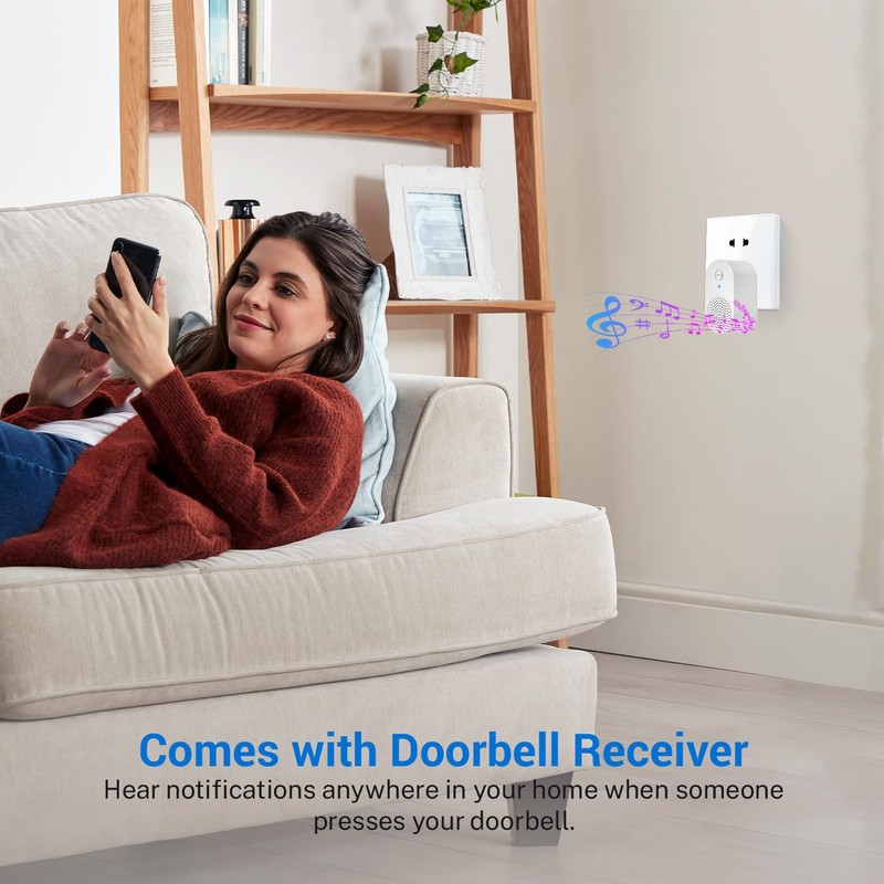 SwagBuzz Wireless 1080p Wi-Fi Video Doorbell Camera with Night Vision,