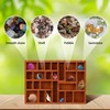 Tabanzhe Miniature Wooden Shadow Box-24 Compartments Small Trinket Display Shelf