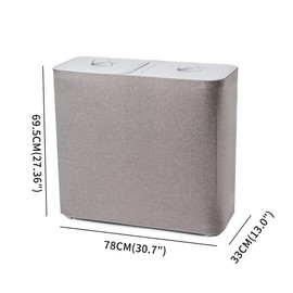 150L Laundry Hamper with Lid,Large Portable 2 Dividers Dirty Clothes Basket