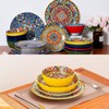 24 Pieces Dinnerware Sets, Plates and Bowls Set,Porcelain Dishes Set