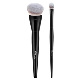 START MAKERS Brocha para Base y Brocha para Corrector de Ojos, Set de 2Pcs de Brochas Kabuki Anguladas, Suaves y Densas de Cerdas Sintéticas para Maquillaje Líquido, en Crema o en Polvo, Difuminado y Aplicación Impecable