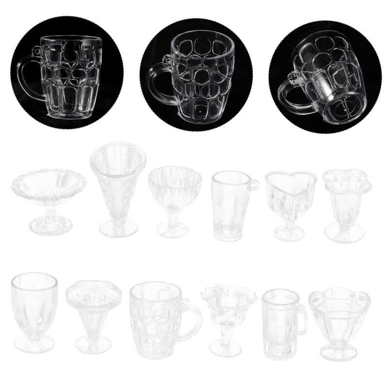ibasenice 12pcs Mini Kitchen Utensils Mini Cup Dollhouse Cup Furiki