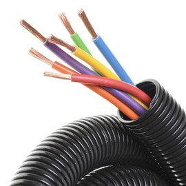 South Bend Components 20 FT 1/4” Wire Loom Split Tubing Auto Wire Conduit Flexible Cover | Plastic Cover for Electrical Wires & Cables, Black