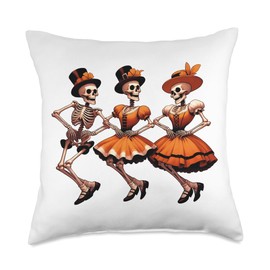 Spooky Skeleton Irish Step Dance man, women who love Irish Throw Pillow