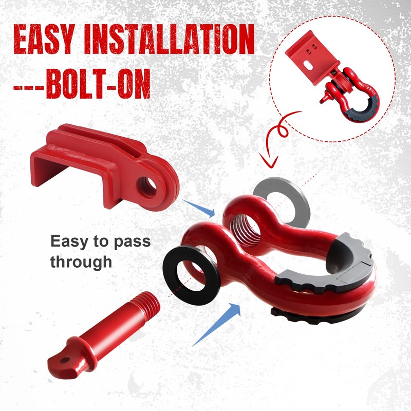 GSTP Front Demon Tow Hook Bracket with D Ring Shackle