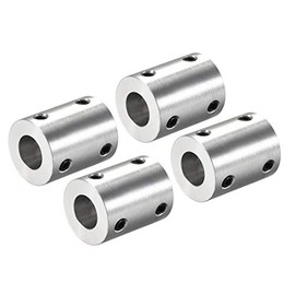 sourcing map Shaft Coupling Connector 5 mm to 10 mm Bore Rigid Coupling Set Screw L25XD20 Aluminium Alloy Pack of 4