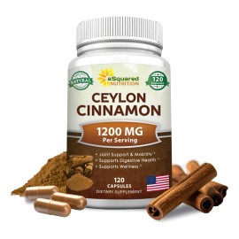 Asquared Nutrition Canela Ceylán Natural 1200mg 120 Cápsulas
