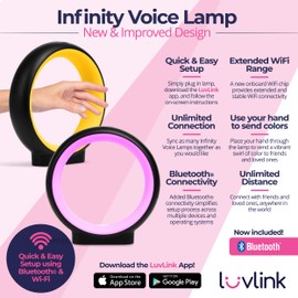 LuvLink Infinity Voice v2 Send Sounds & Color - Award Winning Friendship Lamp (Single, Black)