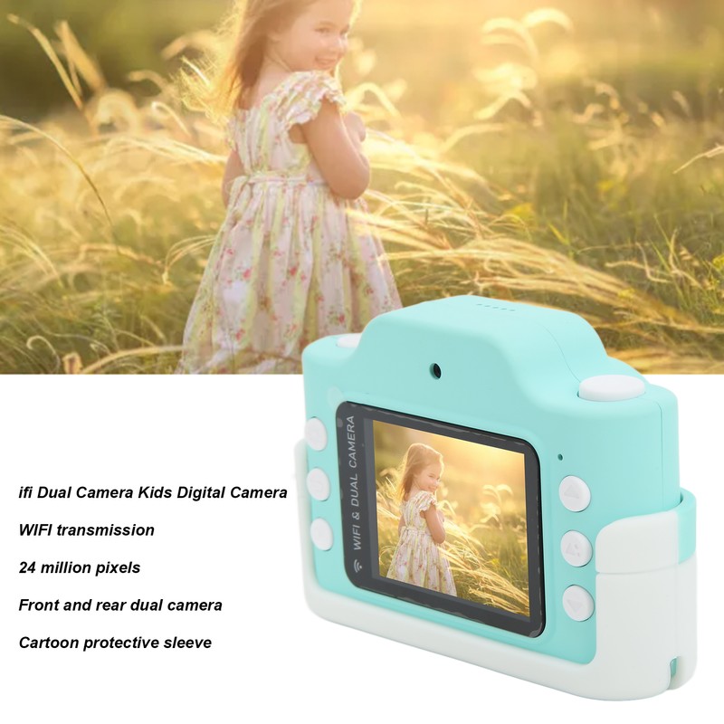 Kids Mini Digital Camera 2 Inch IPS Screen 24MP Dual