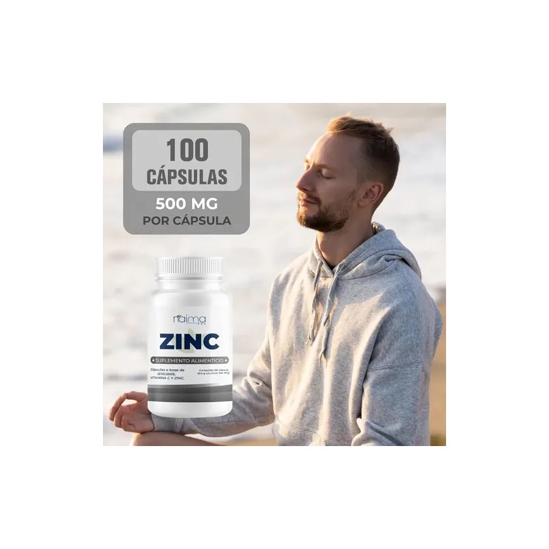 Naíma Zinc 500mg C/ Vitamina C y Jengibre 100 Cápsulas