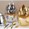 24-Piece Gold & Silver Cutlery Set in Egg-Shaped Case -