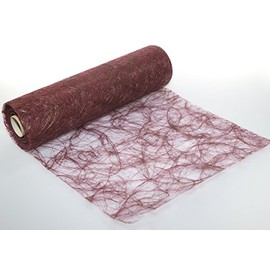 Sizoweb 3580 Table Runner in Various Colours, 30 cm Wide, 5 or 20 m Long, 5.0 m Burgundy