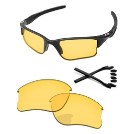 PapaViva Replacement Lenses & Rubber Kits for Oakley Half Jacket 2.0 XL OO9154 62mm Sunglass HD Yellow Non-polarized