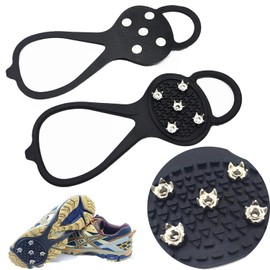 1 Pair Non-Slip Shoe Covers, Ski Boot Covers, Outdoor Crampon Overshoes, Multifunctional Crampon Overshoes, Suitable for Skiing, Hiking, Mountaineering and Others