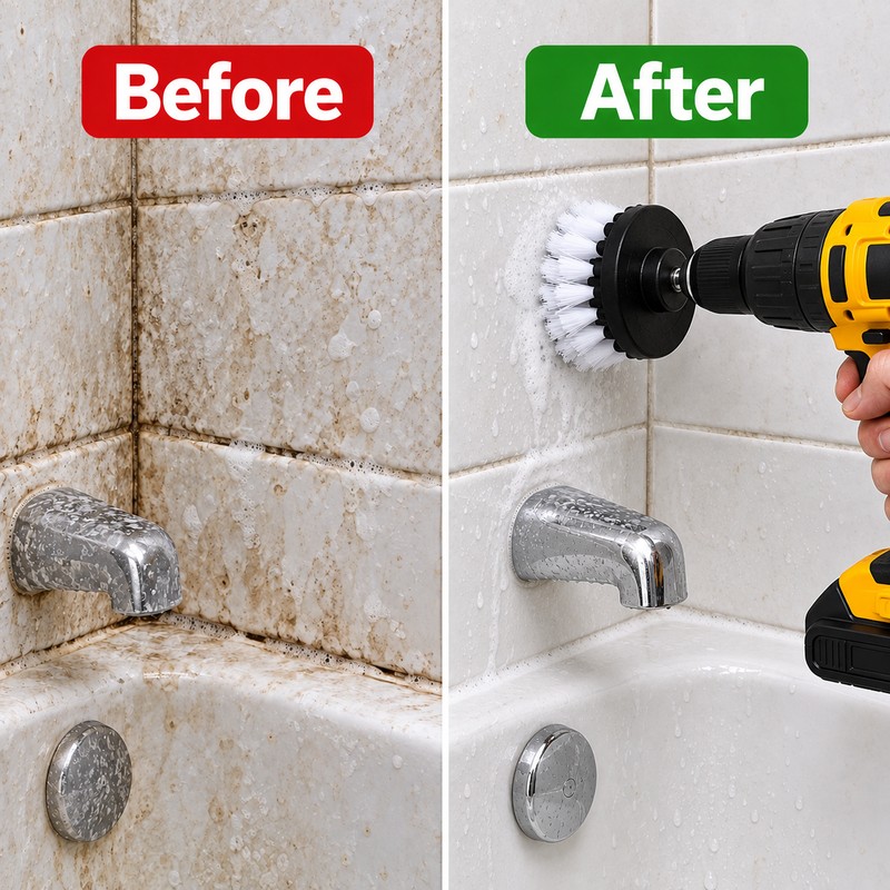 3-Piece Drill Brush Attachment Set, Nylon Power Scrubber Brushes for
