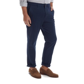 MagnaReady Flat-Front Easy-Care Twill Chino Pants (Navy, 36x34)