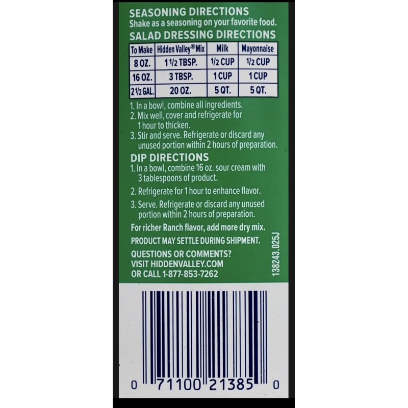 Hidden Valley The Original Ranch Homestyle Seasoning Dip Salad Dressing