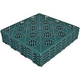 Ram© 5 x Garden Interlocking Patio Garden Decking Waterproof Vegetable Garden Decking Path Green Plastic Tiles
