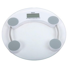 Bodico Modern and Sleek Tempered Glass Bathroom Digital Body Scale, 11 x 11 inches, Clear