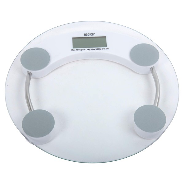 Bodico Modern and Sleek Tempered Glass Bathroom Digital Body Scale,