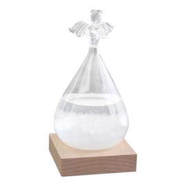 Storm Glass Weather Station,Water Drop Weather Predictor with Wood Base - Weather Forecast, Weather Station Forecaster Barometer Desktop Decoration Crafts