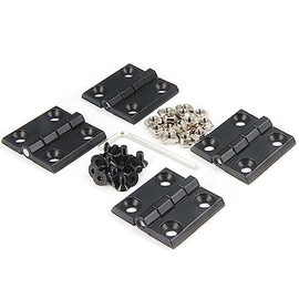 4 piezas de puerta de clóset para puerta de clóset, 40 mm x 40 mm de longitud, aleación de zinc, bisagra a tope, color negro
