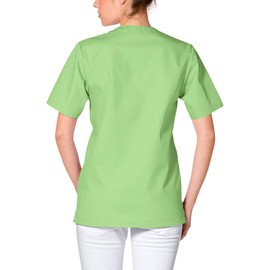 Clinic Dress Slip-On Tunic for Men and Women for Nursing and Elderly Care, Colourful, Short Sleeves and Chest Pocket, Washable at 95 Degrees - apple green, size: m