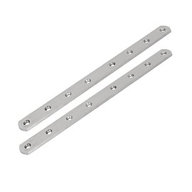 TOP-VIGOR 2Pcs Flat Fixing Mending Plates, Stainless Steel Flat Straight Brace Brackets Mending Repair for Wood Connector 295mmx25mmx4mm