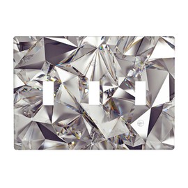 Moslion Diamond Shine 3-Gang Switch Plug Covers 3D Shining Crystal Sparkle Triple Toggle Wall Plate Light Protector For Home Living Room Bedroom