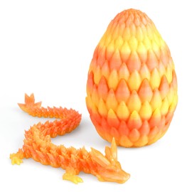 3D Printed DragonEgg, 12Inch Articulated DragonEgg with Dragon Inside, Adults Dragon Fidget Toy, Crystal Dragon Egg for Home Office Car Desk Decor Toys, Gift Given on Birthday. (Crystal Flame)