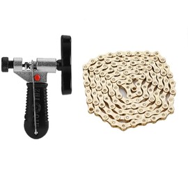 ZHIQIU FSC 9 Speed 116L Bike Chains, Silver,Gold (1/2x11/128-Inch) Compatible with 8 Speed (Silver chain+tools)