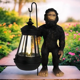 TB TIBAG Bigfoot Garden Statues with Lamp Solar Outdoor Decors, Solar Light Big Foot Sasquatch Yard Decorations for Front Porch Patio Lawn Decor, Bigfoot Gifts Sasquatch Gifts Outdoor