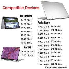 Slim Pen for Dell Active Pen PN5122W, Slim Rechargeable Pen Compatoble with Inspiron 7420 7425, for Dell 2 in 1 Laptop, for Latitude 3340 5310 7210 Pen, for XPS Pen