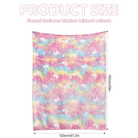 Hileyu Glow in The Dark Blanket,120X150CM Soft Flannel Fleece Blanket,All Season Blanket for Kids,Soft Warm Fleece Material Bed Throw for Boys Girls,Rainbow Unicorn Blanket Pink