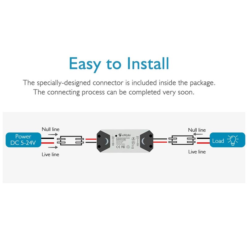 eMylo Smart Relay Switch Wireless RF DC 12V Two 2-Channel