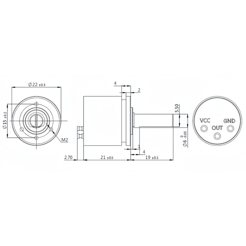 TICFOX Resolution Rotary Hall Angle Sensor 0.088°0-360 Degrees Rotatable Hall