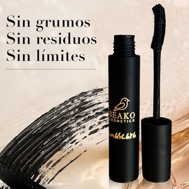 Beako Co. Máscara de Pestañas Waterproof - Volumen, Alargamiento y Definición - Vitamina E - Rímel Larga Duración Negro Intenso - Efecto Pestañas...  