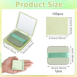 ZORBES® Papeles Faciales de Arroz para Piel Grasa, 100 Hojas Papel Absorbente de Aceite Facial de Bambú Natural Carbono, de Belleza Herramientas para 