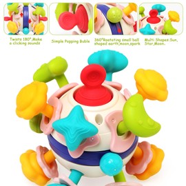 JoyLife Baby Beißspielzeug ab 3 Monate Greifball Baby-Spielzeug sensorische Beißring-Spielzeuge Montessori Rassel Spielzeug für Babys 0 3 6 Monate Geschenk für Neugeborene Kleinkinder 0-12 Monate
