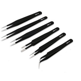 Unbranded 6Pcs ESD Anti-static Tweezers Set Maintenance Repair Stainless Steel Tools Kit