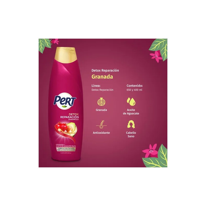 Shampoo Pert Detox Reparacion Para Cabello Maltratado 650ml