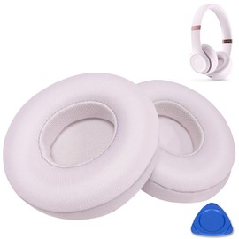 HiFan Replacement Ear Pads for Beats Solo 4 Headphones, Comfort Durable Protein Leather Cushions Replacement Kit Soft Slow Rebound Memory Foam Ear Covers, 2 Pieces (Pale Pink)